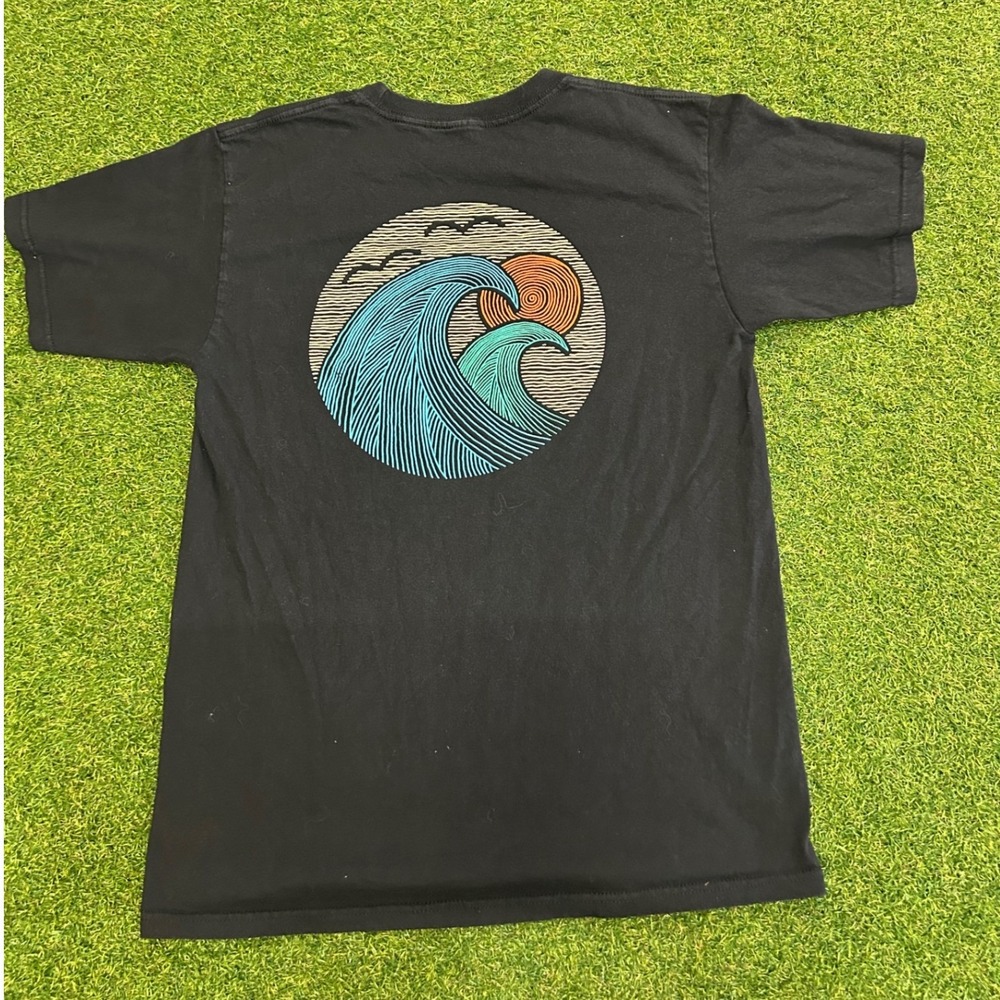 Yacht Club Cozumel Mexico Graphic Tee Black Mens Size Medium Wave Sunset T-Shirt
